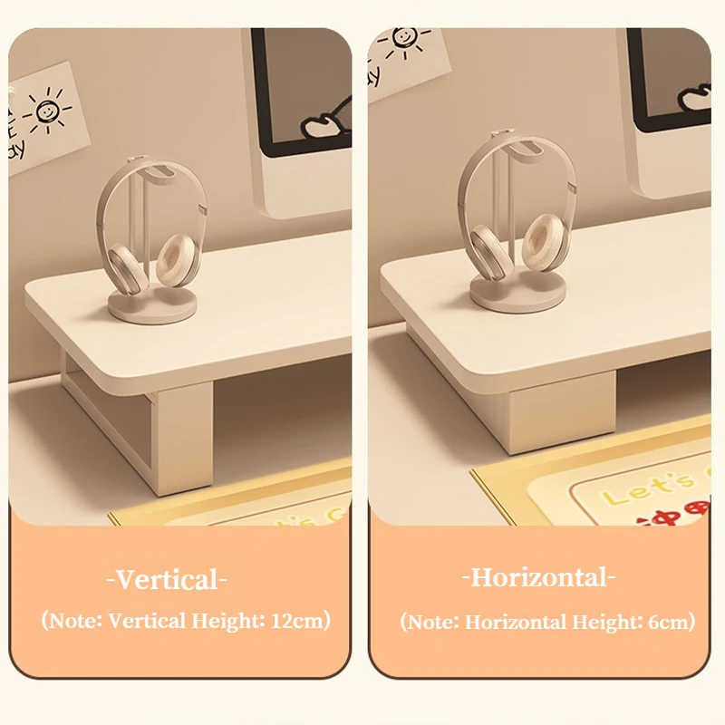 Simple Wooden Desktop Shelf Computer Monitor Heightening Bracket Office Desktop Organizer Clutter Drawer Partition Storage