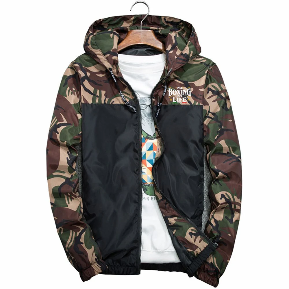 Mens Camouflage Zipper Hoodie Jacket