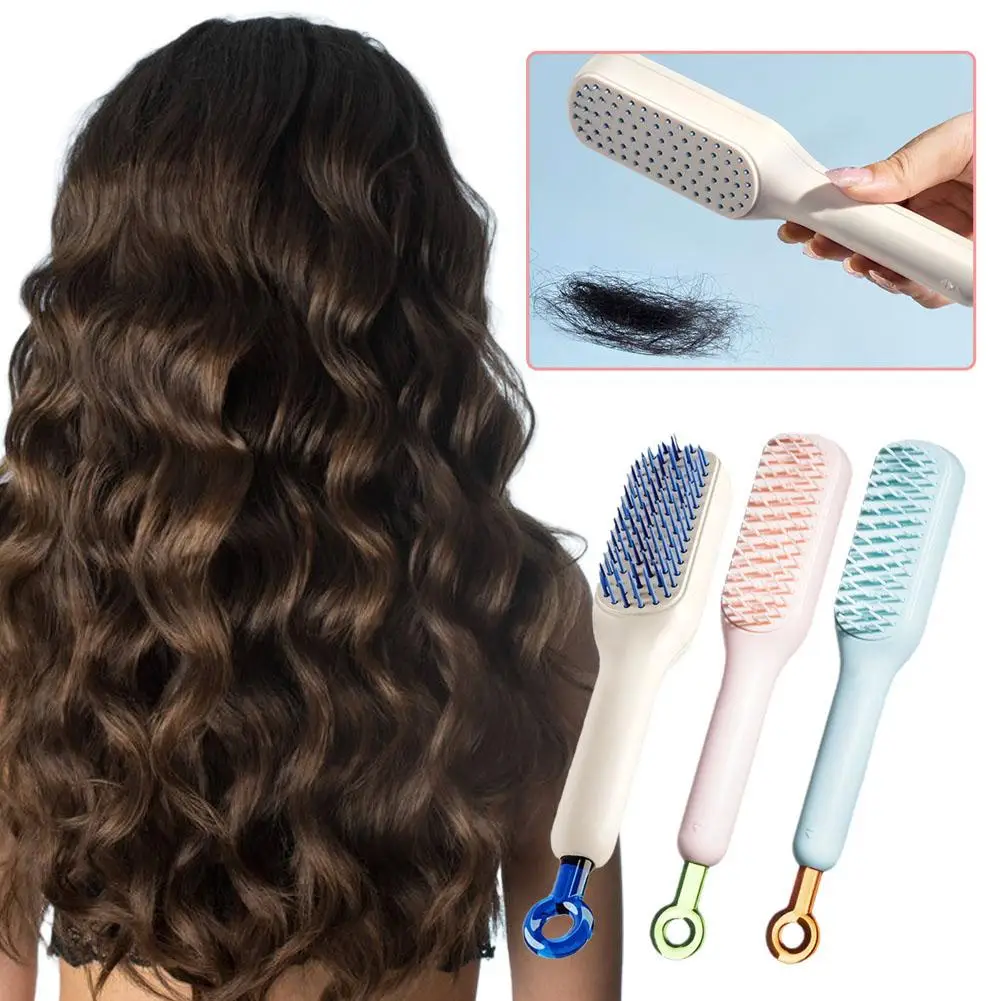 1PCS Self-Cleaning Anti-Static Massage Combs Telescopic Comb For Hair Scalp Cleaning  Anti-Static Massage Comb C5A4