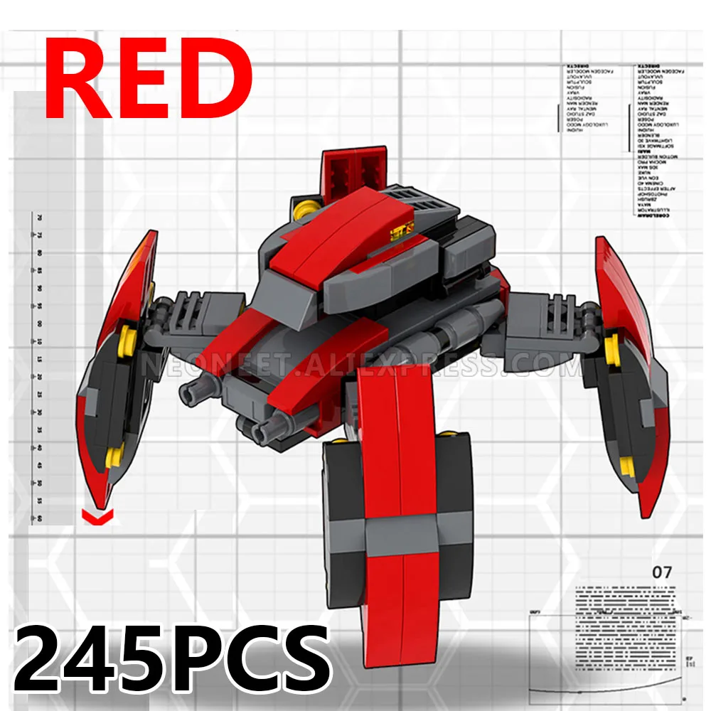 

Military Army Spider Robot Android Gatlin Missile Rocket Cannon Weapon Set Toys Model City DIY WWII SWAT