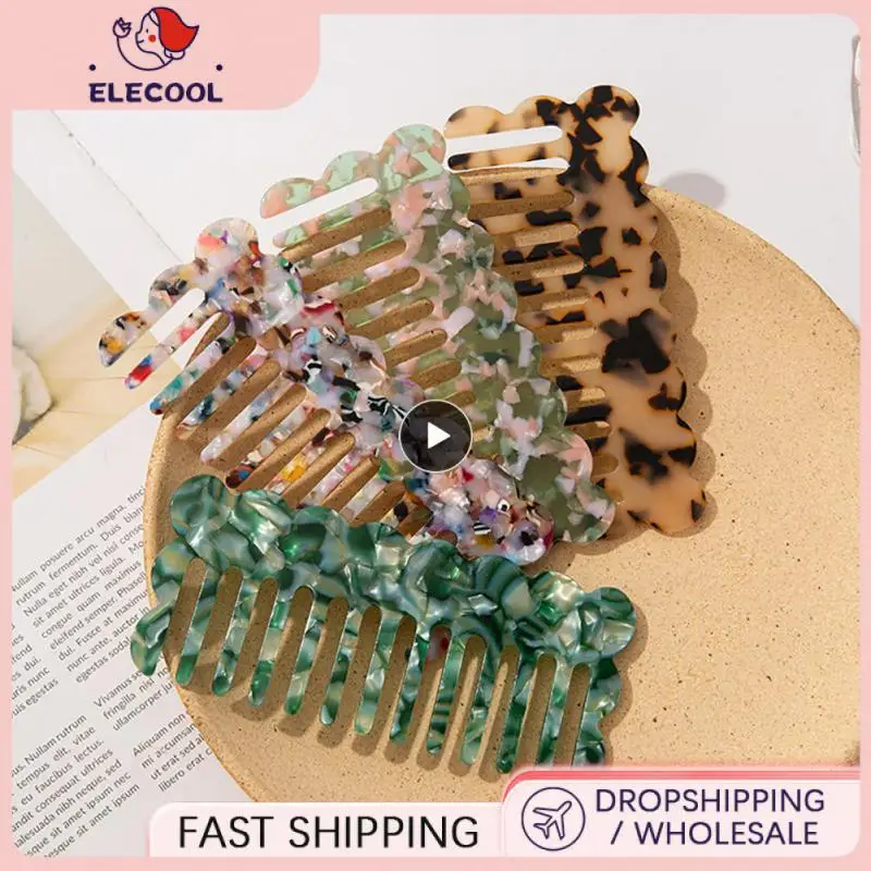1PCS Fashion Acetate Anti-static Hair Combs Comfortable Tortoise Shell Hairdressing Comb Hair Cutting Brush Hair Styling Tools