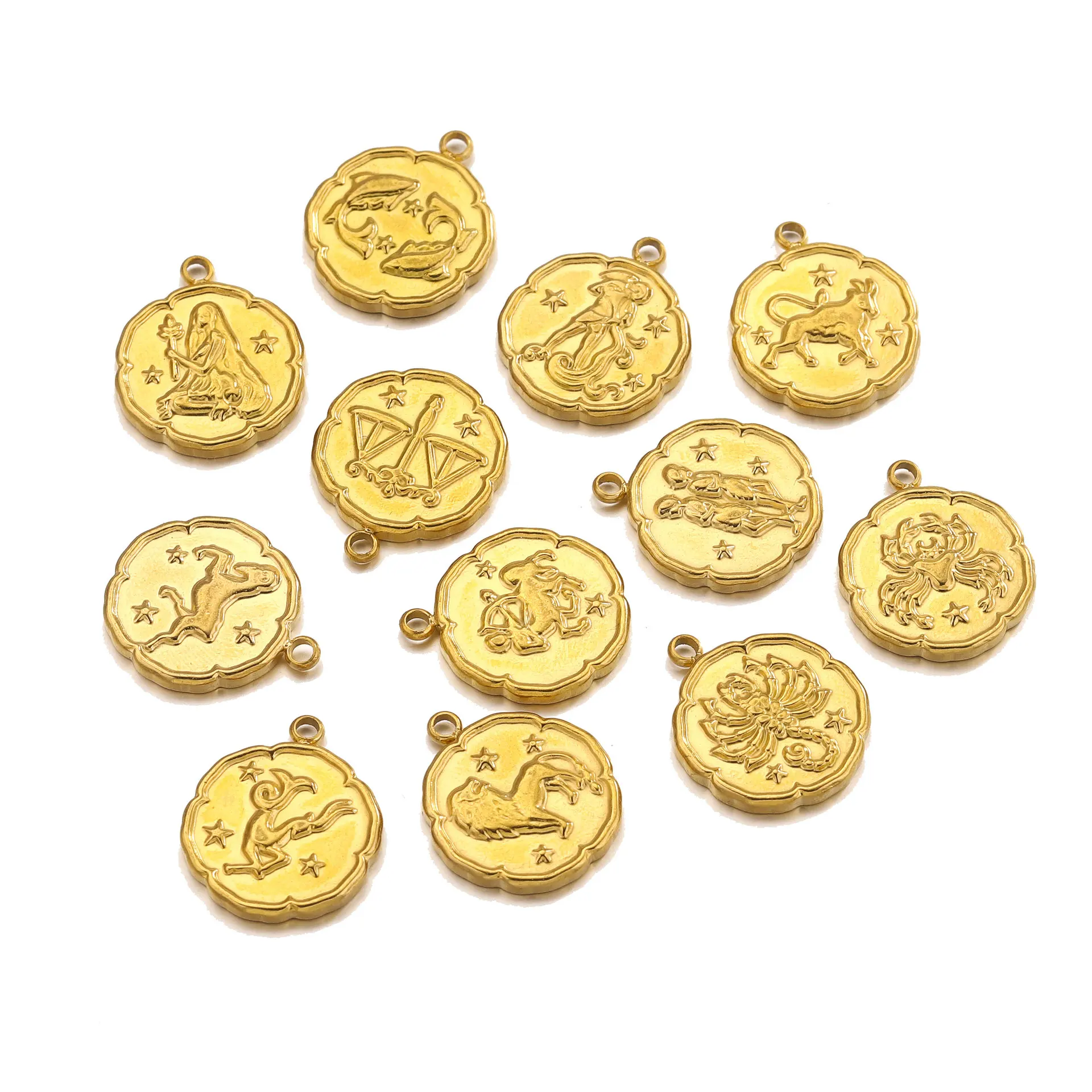 

New ins Stainless Steel 12 Constellations Charm For Women Girl Fashion Scorpio Zodiac Pendant Accessories DIY Jewelry Gift