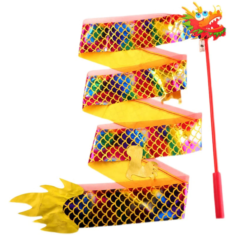 LED 1/2M Children's Luminous Dragon Dance Stage Ribbon Light String Prop Dragon Lion Head KIDS Holiday Gift Outdoor Toys 6