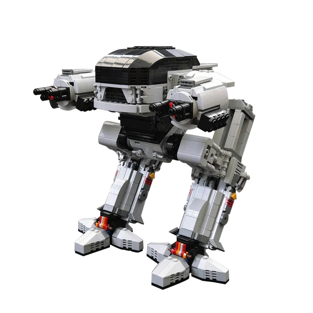 

Robot Series MOC UCS Scale ED-209 Robot Model Executing robot mechanical war police Enforcement Droid 209 Building Block Gift