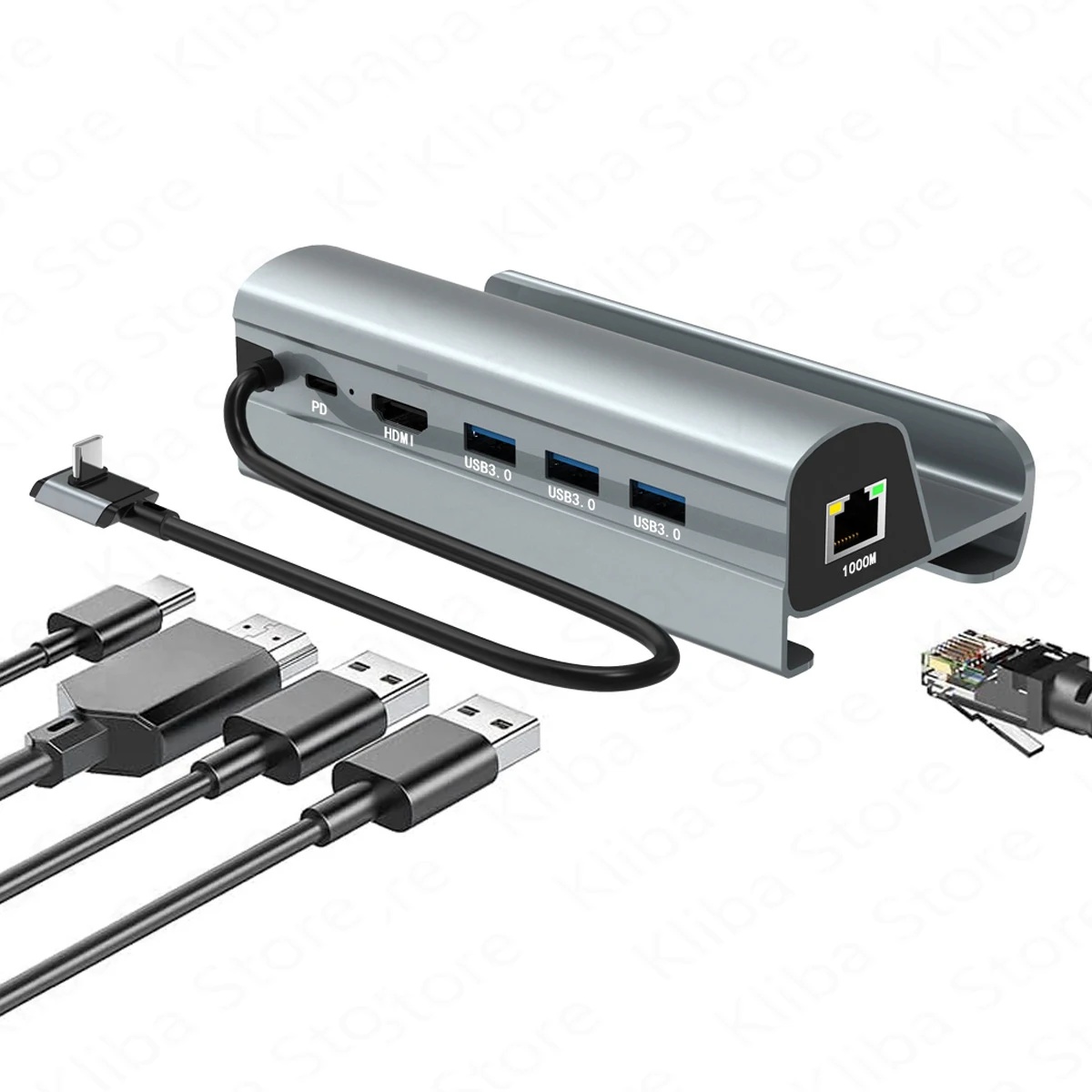 suporte do cubo do suporte da base da tevê da estação da doca da plataforma do vapor que encaixota usb ao do carregador de hdmi dos ethernet para console de steamdeck
