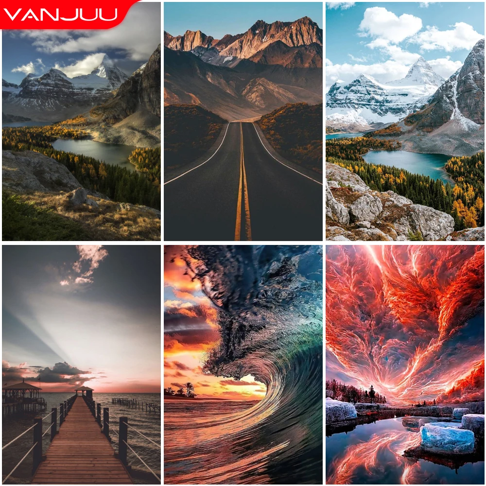 Paesaggio 5D Pittura Diamante Mare Cavalletto Onde Pittura Diamante Mosaico Trapano Completo Diamante Ricamo Pittura Decorazioni Per La Casa