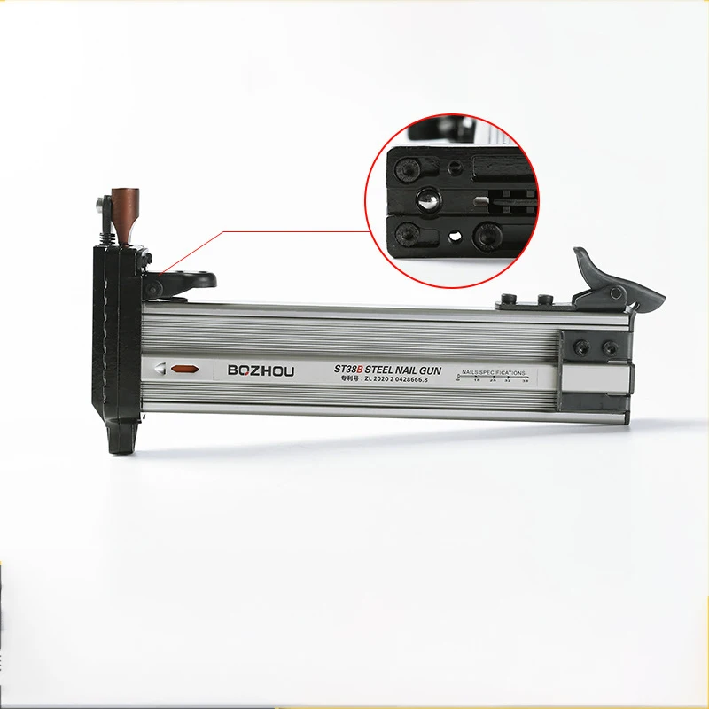 ST-38 Manual Semi-automatic Nailer Wire Slot Woodworking Decoration Reload Rebound Steel Nail Gun Installer Driver 3