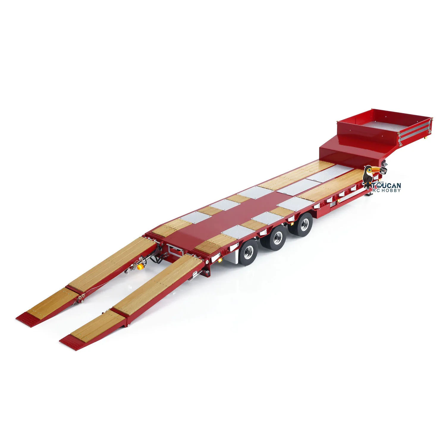 1/14 LESU RC Electronic Lifting Metal Trailer for Remote Control Tractor Truck Car Dumper Lorry DIY Model Toy with Light System 2