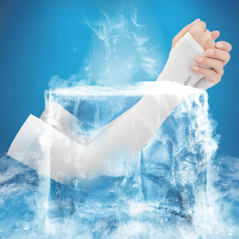 Cycling Arm Sleeves Ice Fabric Anti-UV Sunscreen Running Cycling Sleeve Outdoor Sport Arm Warmers Men Women sun protection arm sleeves arm sleeves cooling arm sleeves