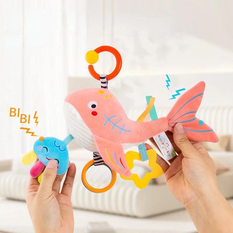 Newborn Infant Soft Plush Toy Teether Rattles Toys Baby Educational Toys Brain Developmental Hand Grip Cute Stuffed Animal Toys 2