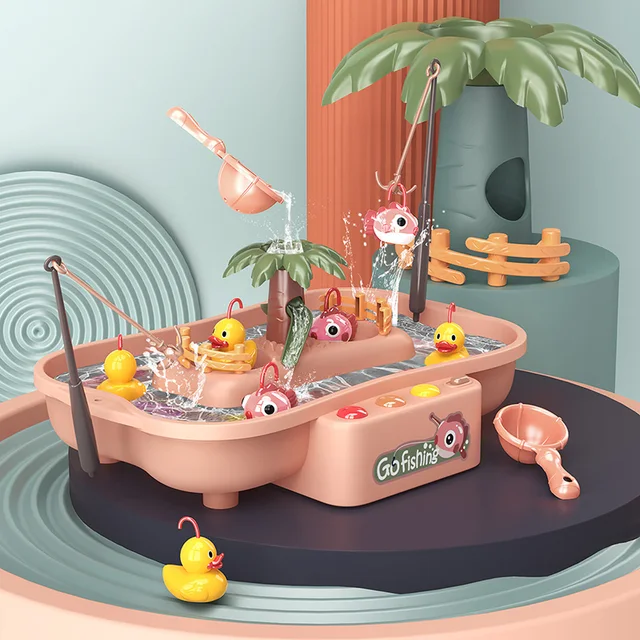 Montessori Children Magnetic Fishing Toy Games Child Baby Toy for Boy 3 Years Duck Fishing Game for Kids Outdoor Water Table Toy 6