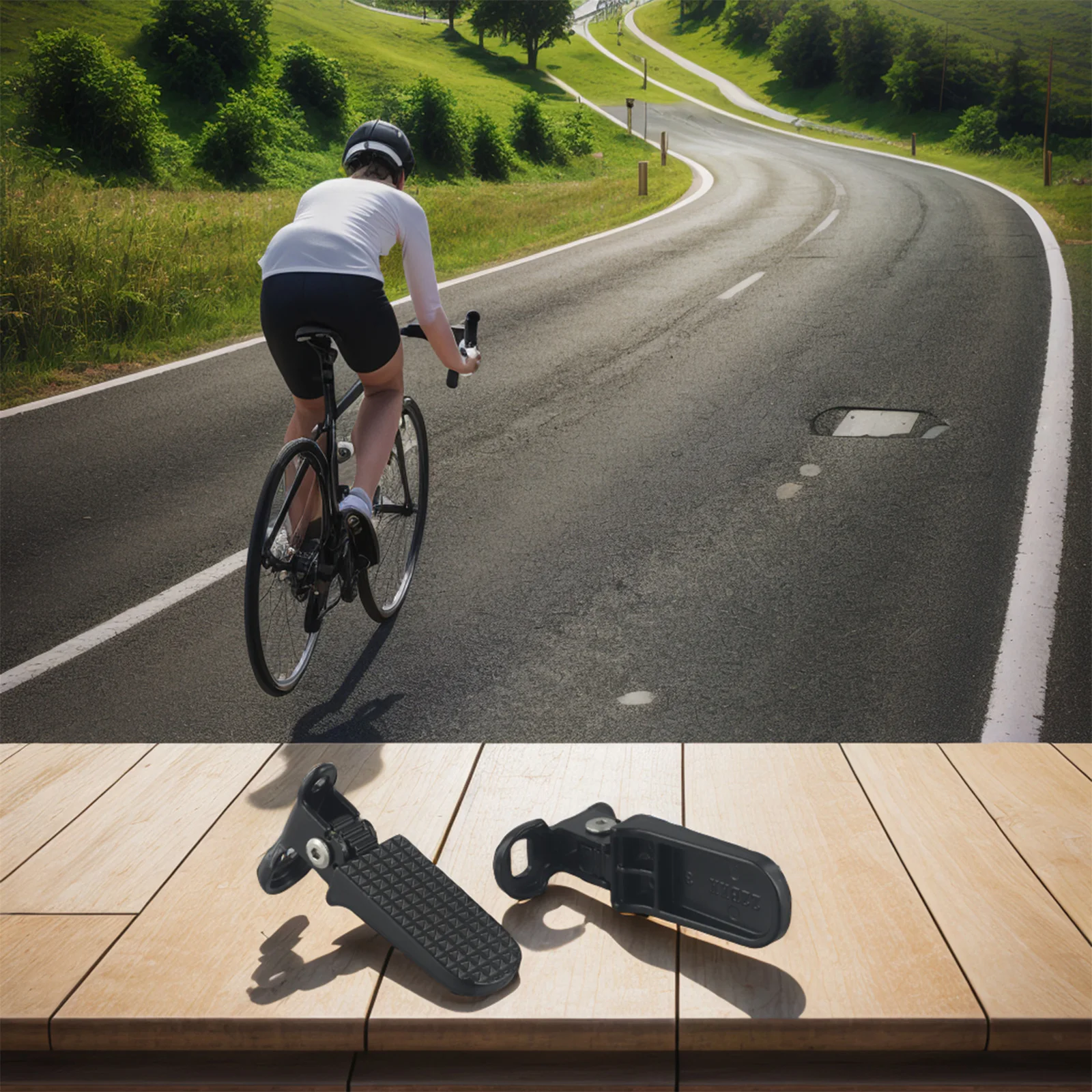 1 paar Fahrrad Hinten Pedal Faltbare Fußstützen Anti Slip Muster Aluminium Legierung Fuß Unterstützung Pedal Elektrische Fahrrad Motorrad Teil – Detail 1