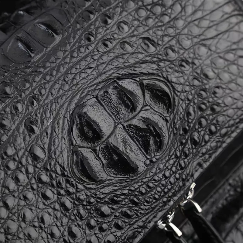 Exotic Genuine Crocodile Skin Men's Casual Black Laptop Backpack Authentic Real Alligator Leather Male Large Travel Bag Pack 3