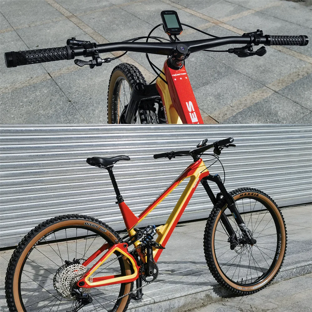 統合されたマウンテンバイクハンドルバー,ステム付きカーボンMTB
