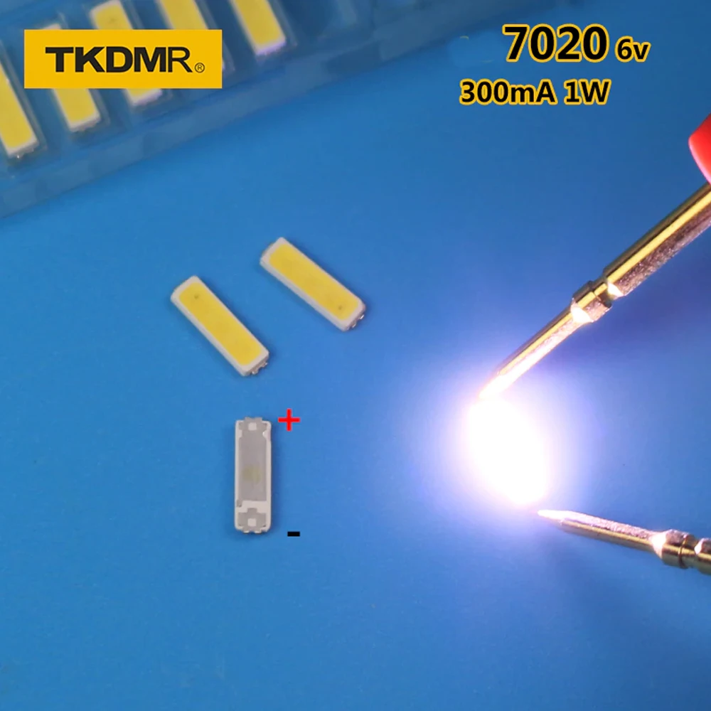 TKDMR 50PCS For LED LCD Backlight TV Application LED Backlight 1W 6V 7020 Cool white LED LCD TV Backlight TV Application