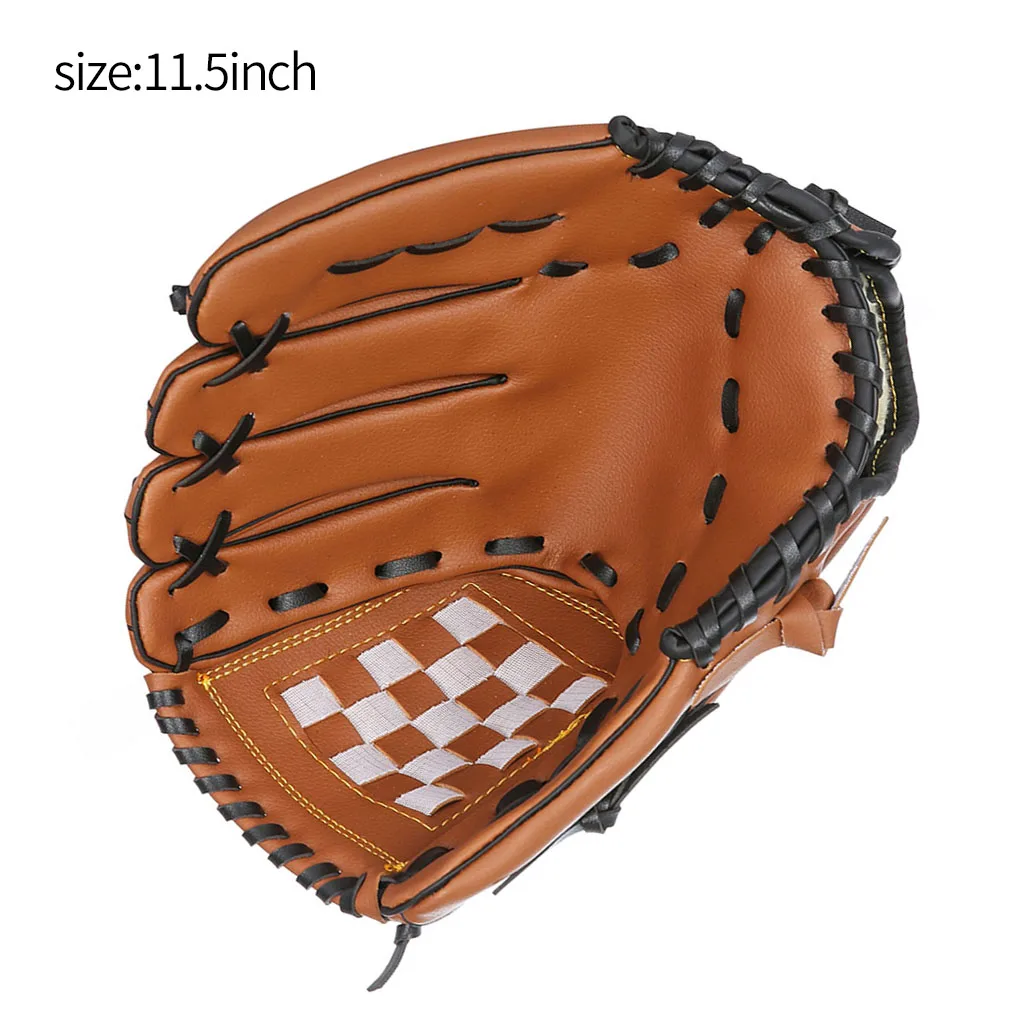 

Baseball PU Leather Glove Outdoor Sports Baseball Softball Practice Training Glove Sports Gear Black 10 5 Inch