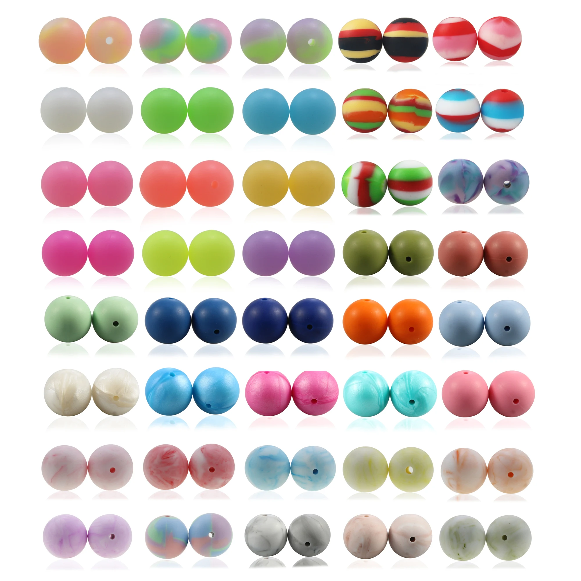 500PCS 10MM/12MM/15MM Silicone Beads Baby Teething BPA FREE Food Grade Soft Silicon Ball For Jewelry Necklaces  Free Shipping