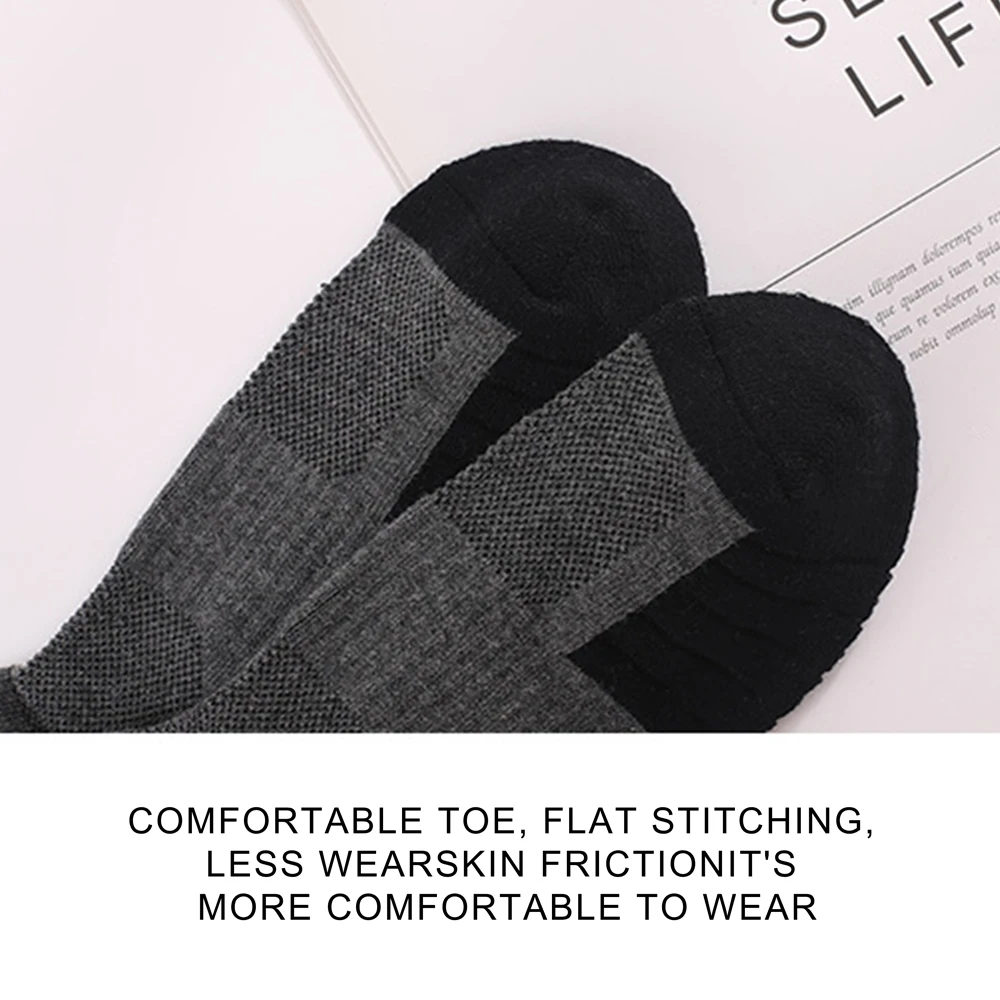 남성용 두꺼운 통기성 면 쿠션 크루, 야외 스포츠 하이킹 트레킹 양말, 작업 부츠 양말, 35-50 EU, 3 쌍