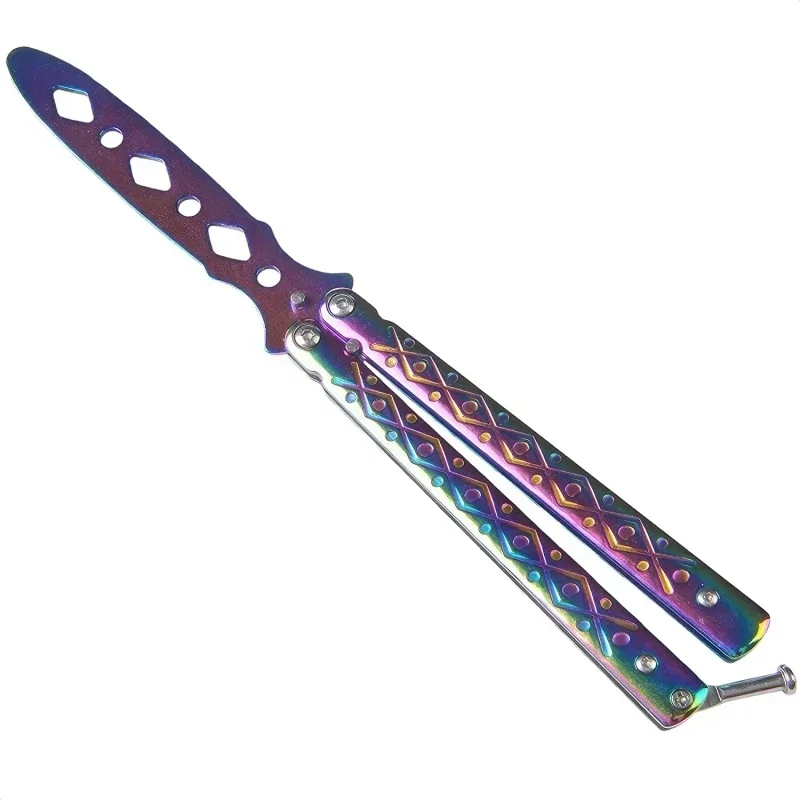 

Butterfly Knife Unsharpened Blade Practice Stainless Steel Folding Training Knife for Practicing Flip Techniques Craft Blade