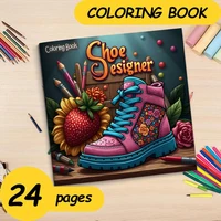 1pc 24 Page Creative Cartoon Coloring Book Educational Relaxation Gift Graffiti Painting Book Doodles Book Adult Children 1