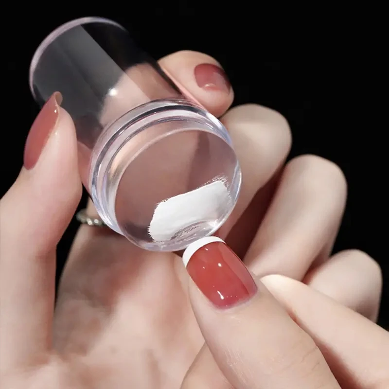 Description Picture 3 of item1Set Create Perfect French Tips Instantly with Clear Silicone Nail Stamper & Scraper Set!