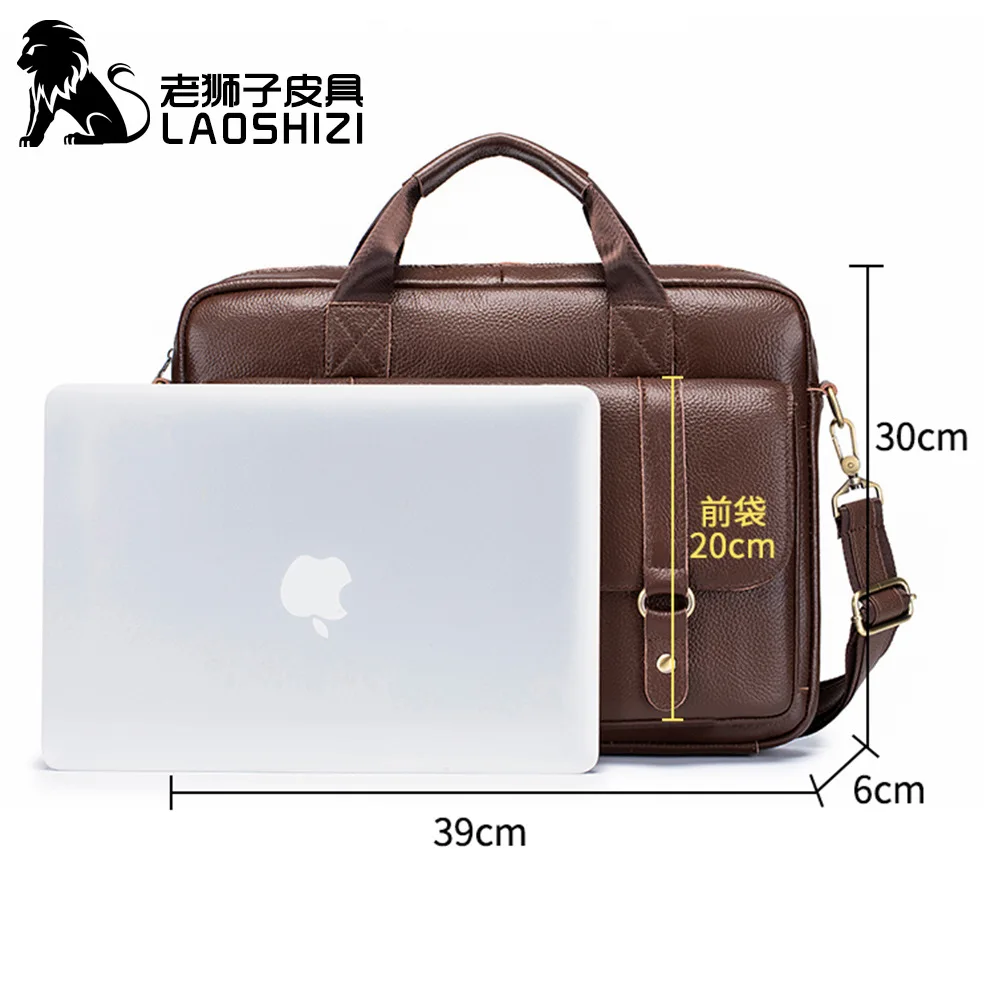 New 100% genuine leather Men's briefcase laptop bag large capacity business handbag casual shoulder crossbody bags messenger bag 2