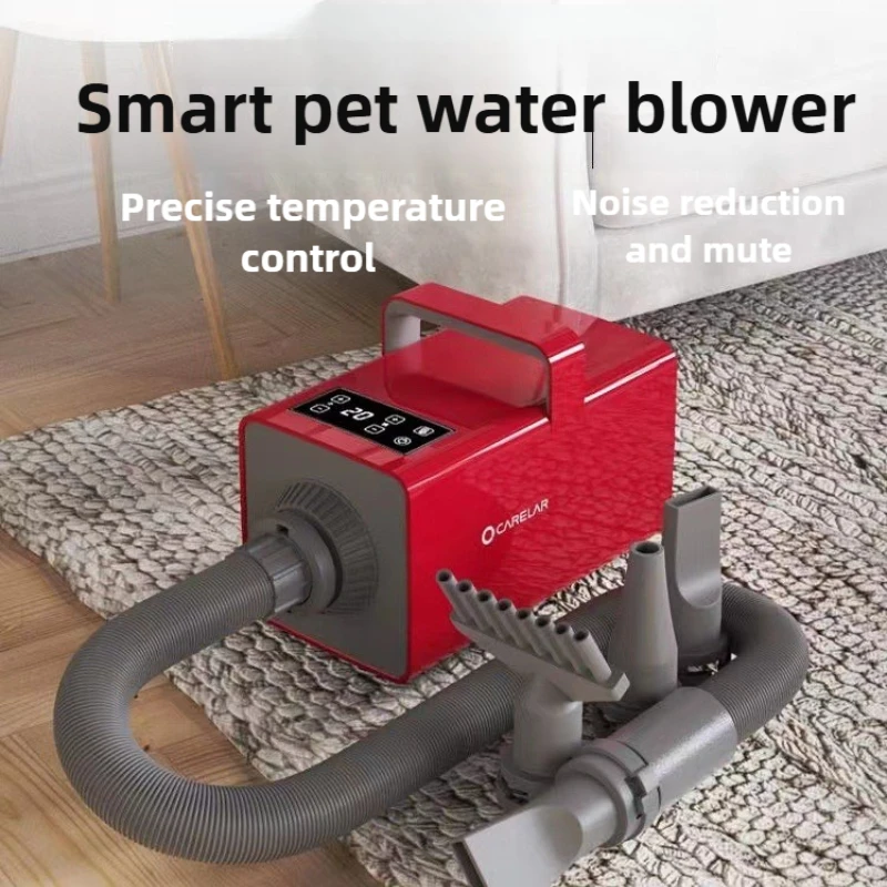 Low Noise Pet Hair Dryer Integrated LED Screen Temperature Control Dog Hair Comb Infinite Speed Regulation 2200w Pet Supplies