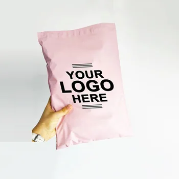 30/50/100pcs pink matte express bag waterproof mail packaging bag gift bag small business trademark custom printing logo 1