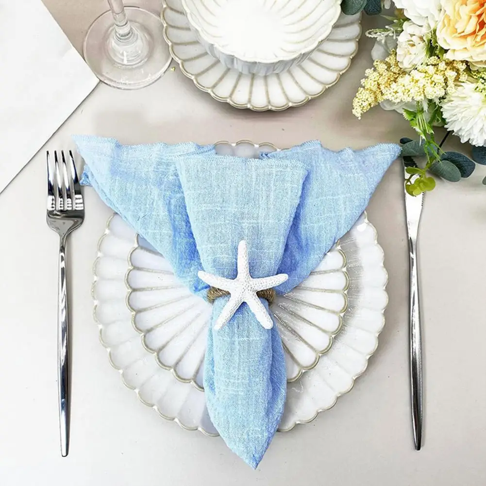 Fine Dining Table Decor Napkin Ring Starfish Napkin Rings for Ocean Theme Events Set of 6 Reusable Nautical Party for Weddings