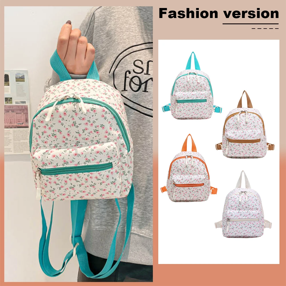 Floral Small Backpack Purse Cute Casual School Bookbag Travel Backpack for Women Girls 2