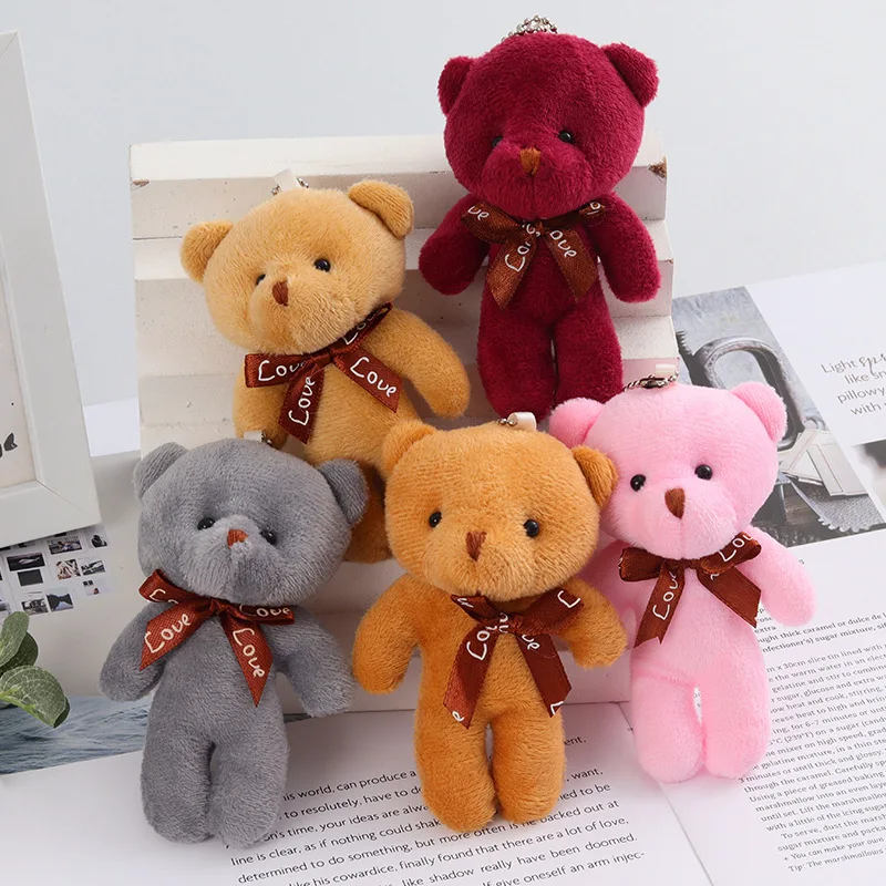 

Cartoon Little Bear Plush Dolls Kids Cute Keychain Stuffed Animals Toys Backpack Pendant Peluches for Christmas Gifts