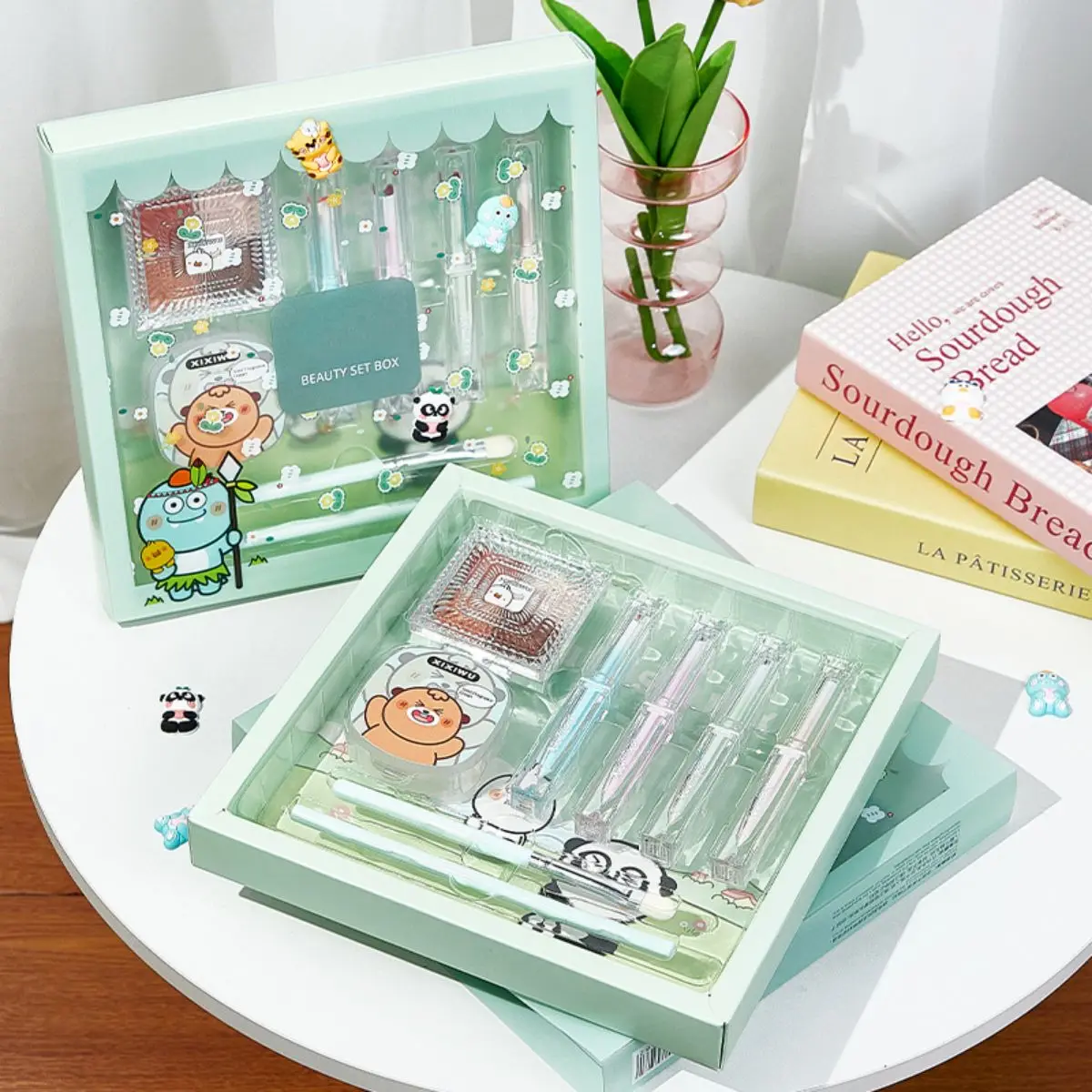 8-Piece Makeup Set - Lipsticks, Eyeshadow, Eyebrow pencil, Solid Fragrance Paste, Exquisite Christmas Valentine's Day Gift Box 6