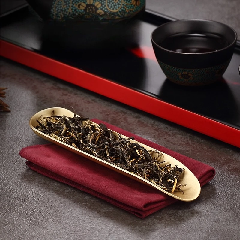 Pure brass integrated tea, tea shovel, teaspoon, tea appreciation device, waking tea dispenser, teaspoon, tea set accessories