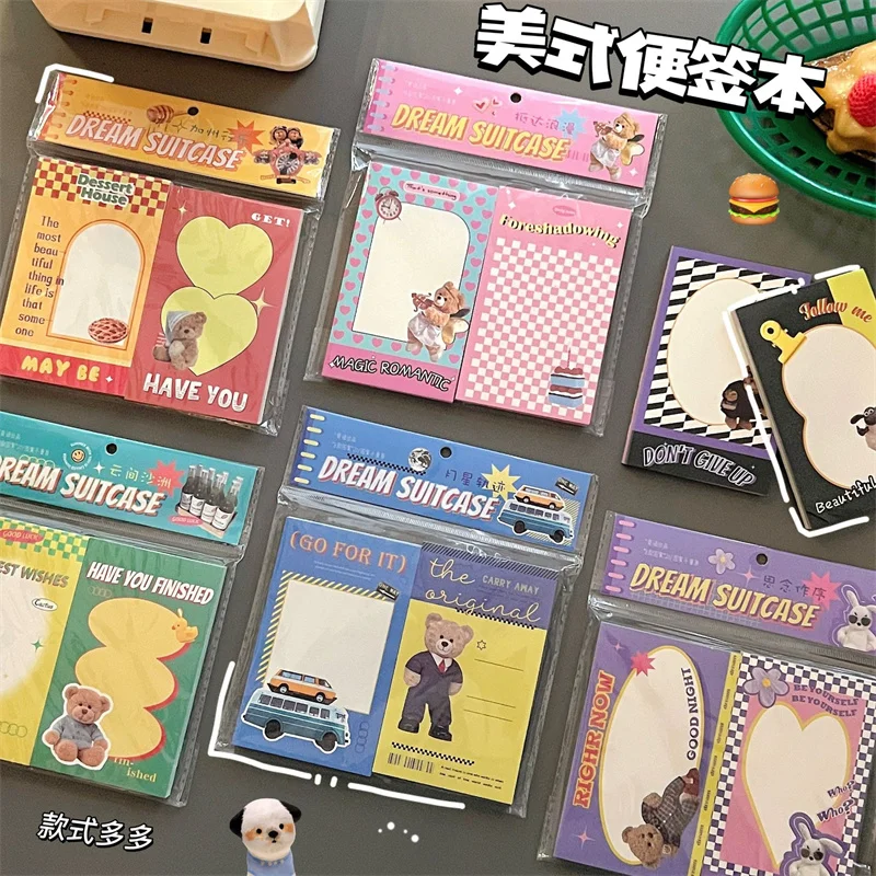 

160Pcs Creative Vintage boxed Sticky Notes DIY handbook student notebook school planner school supplies