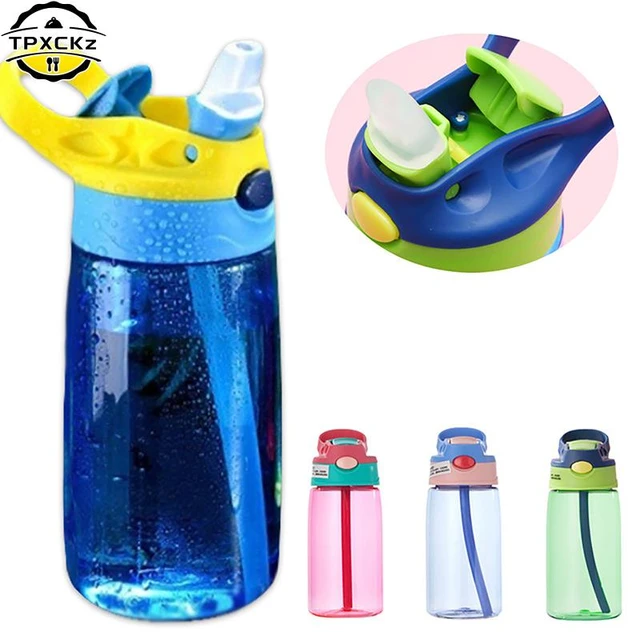 480ML Kids Water Cup Creative Cartoon Baby Feeding Cups With Straws  Leakproof Water Bottles Outdoor Portable Children's Cups