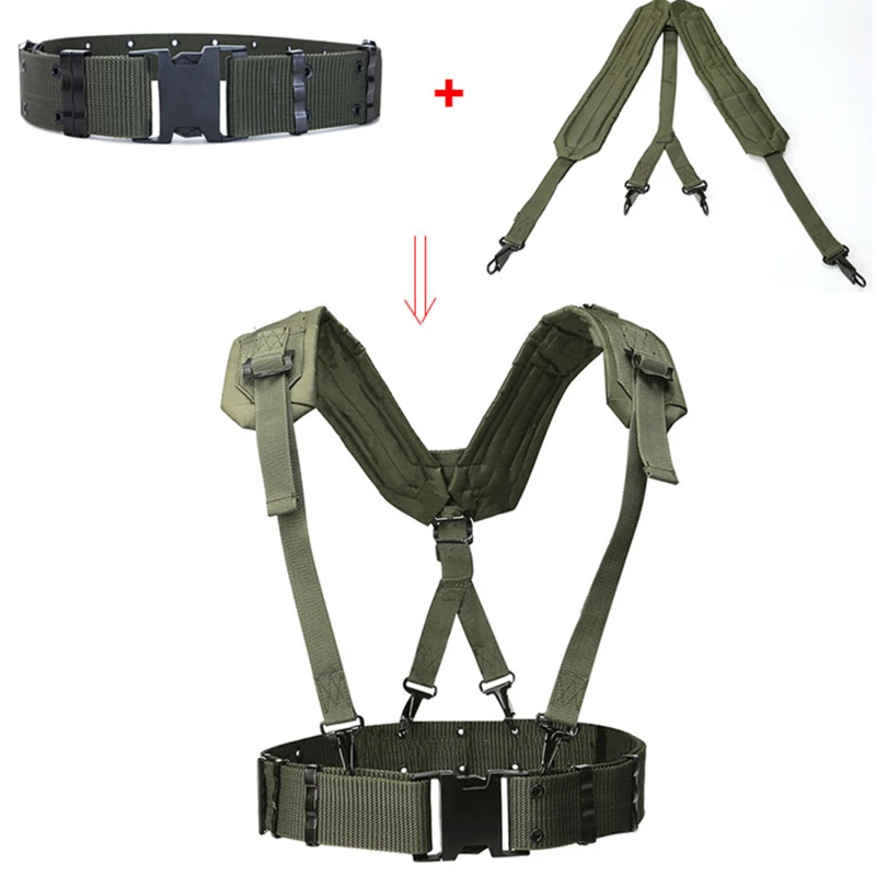 

Outdoor Tactical Belt CS Army Fans Combat Belts Military Hunting Accessorios Y Belt Girdle Shoulder Chest Strap Tactico Militar