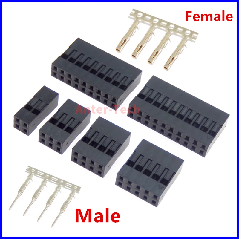 20-100PCS-Dupont-Shell-2-54MM-Double-Row-Dupont-Cable-Case-Dupont-Plug ...