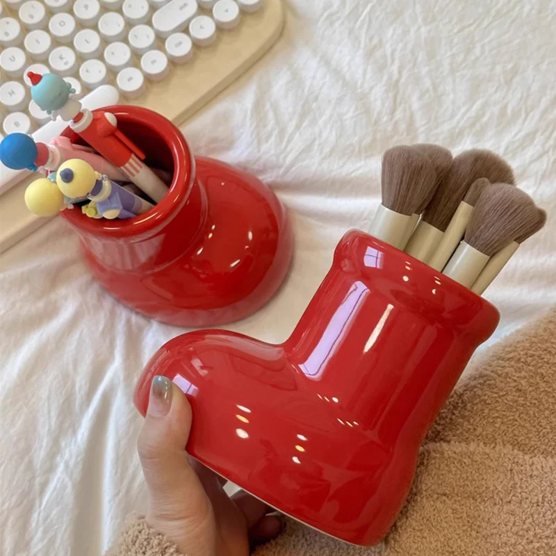 Kawaii Mighty Atom Astroboy Tetsuwan Atom Red Boots Action Figures Toys Anime Pen Holder Storage Tank Decoration Gifts For Kids