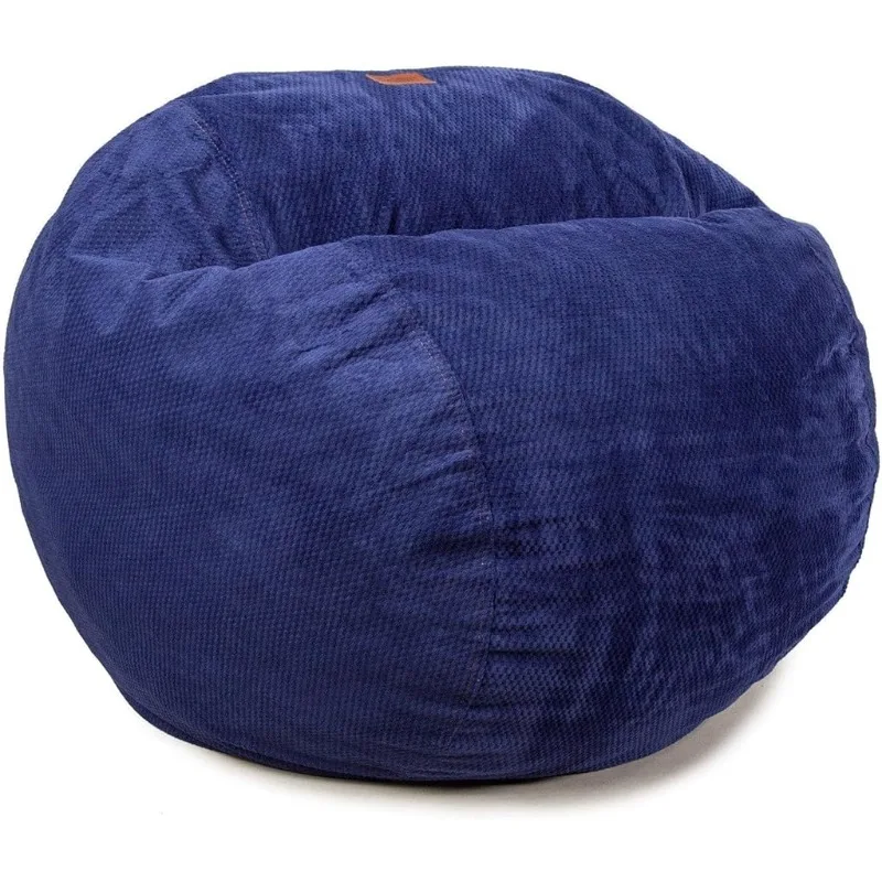 

CordaRoy's Chenille Bean Bag Chair, Convertible Chair Folds from Bean Bag to Lounger, As Seen on Shark Tank, Navy - Queen Size