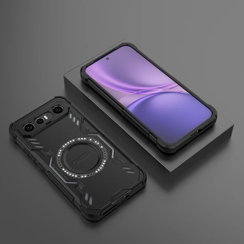 ELVEV Magnetic Wing Shield Case - Durable Hard PC & Soft TPU Wireless Charging Cover