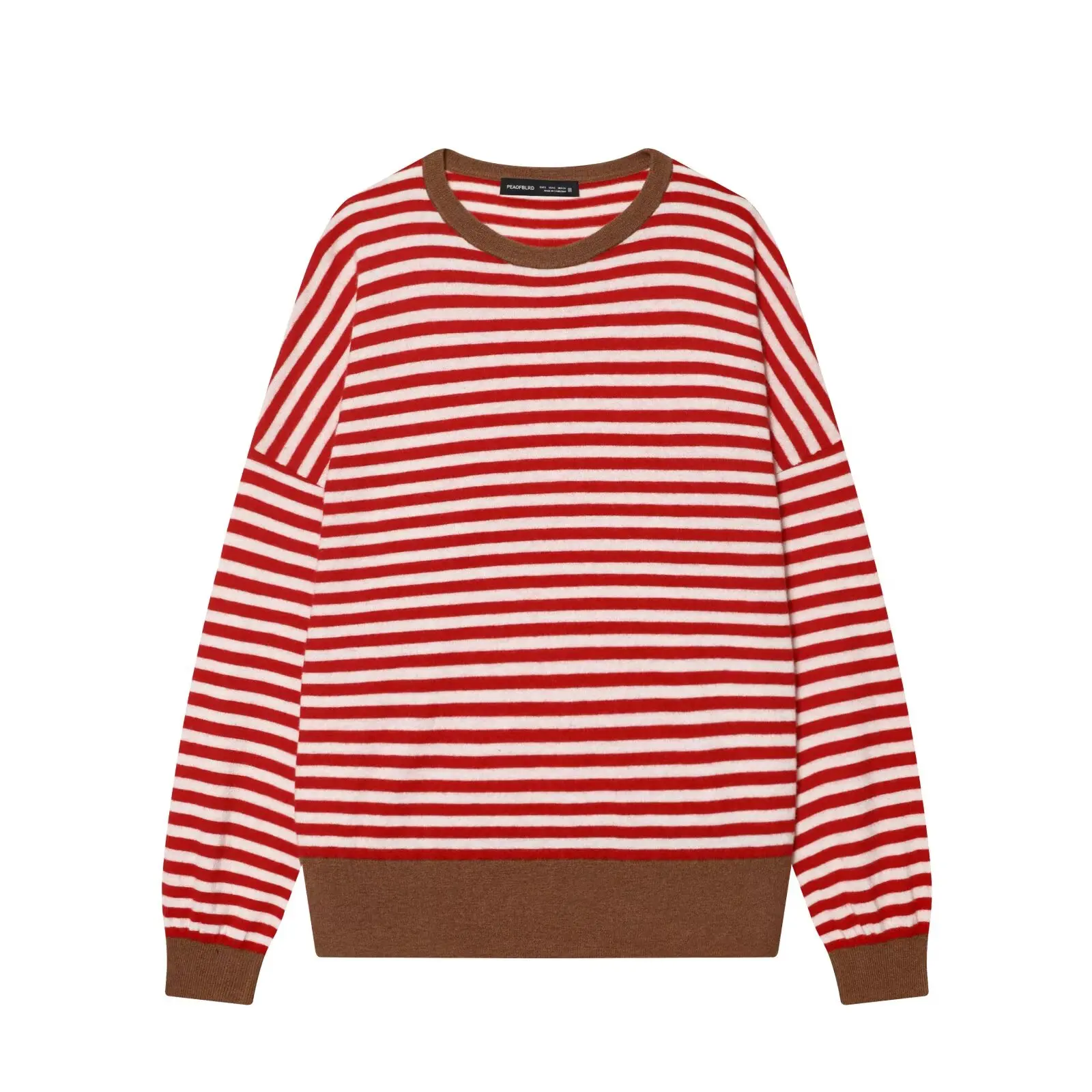 Chic Autumn Winter Knitted Pullover Women Vintage Stripe Sweater Fashion Casual Long Sleeve Female Elegant Knitwear Top
