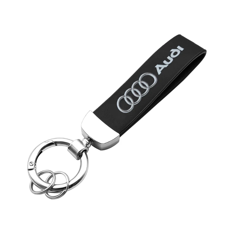 Luxury Car Tire Valve Caps and Suede Keychain Gift Set