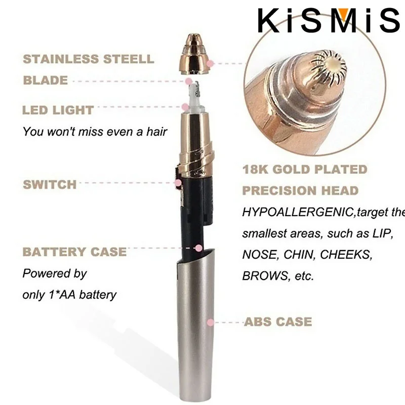 Eyebrow Trimmer Set Eyebrow Trimmer Eyebrow Razor Set Electric Epilator Hair Shaver Facial Hair Remover Eyebrow Trimmer Blade KISMIS USB Rechargeable Mini Painless Electric Eyebrow Trimmer Facial Hair Removal Shaver Epilator Pen Kit for Women