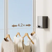Retractable Invisible Clothesline, No Drill Indoor Balcony Laundry Rope, Space-Saving Bathroom Clothes Drying Organizer 1