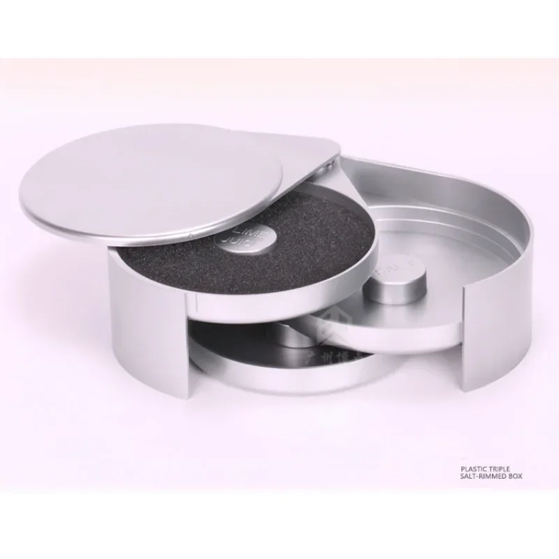 Salt Dipper Three-layer Plastic Salt Rim Box Sugar Rim Box Juice Cocktail Seasoning Bartending Tools Sugar Rimmed