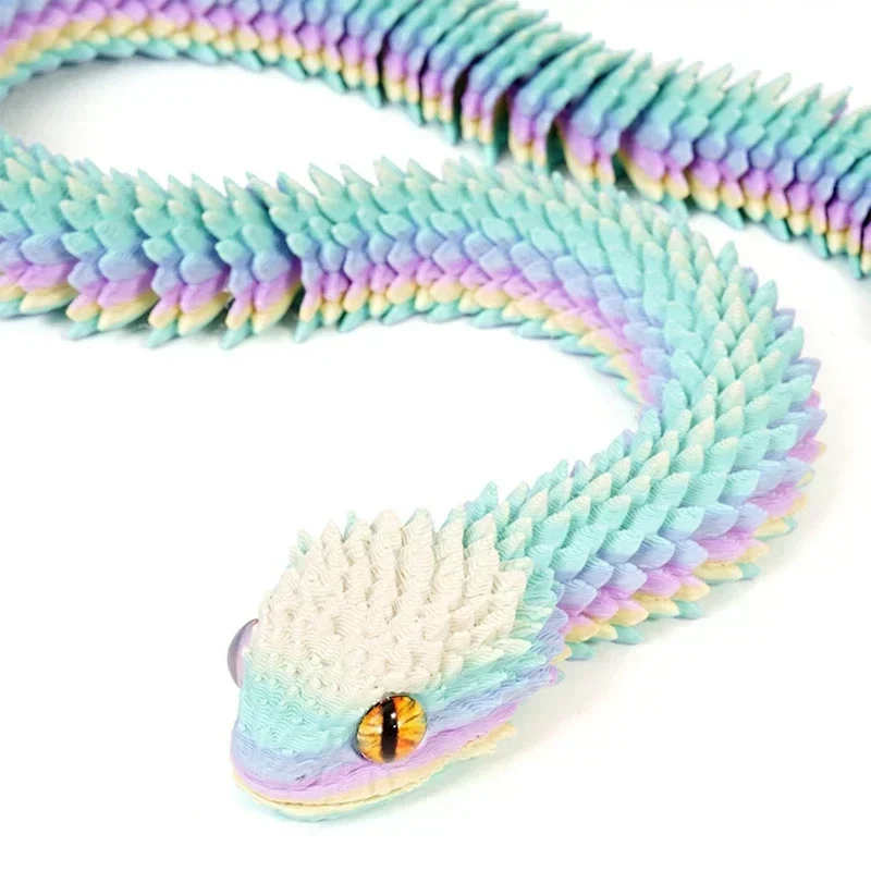 New 3D Printed Gem Snake Egg Dragon Home Decoration Rotatable Articulated Crystal Snake for Kid Gifts Toys Desktop Ornaments