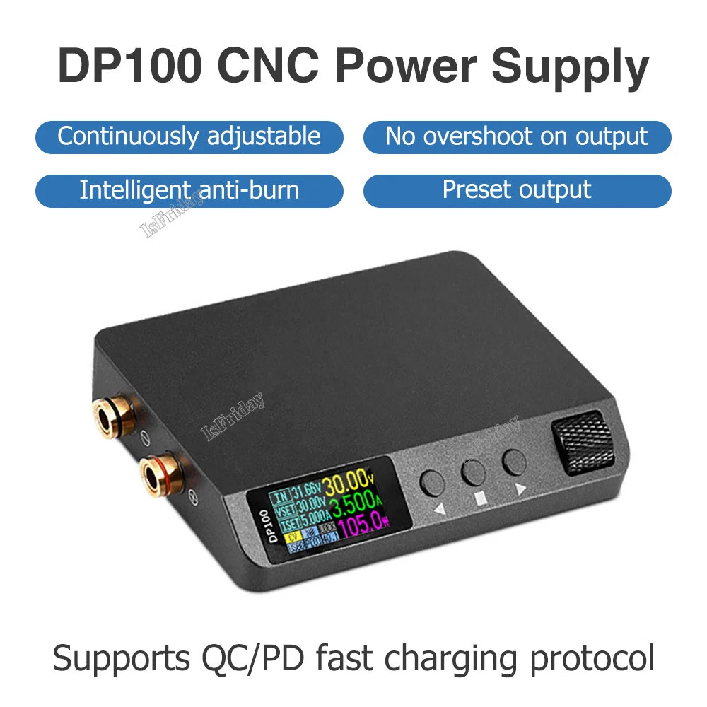 

DP100 DC Power Supply Adjustable Digital DC Power Supply MINI Portable Lab Source Power Supply Voltage Regulator Switch 30V 5A