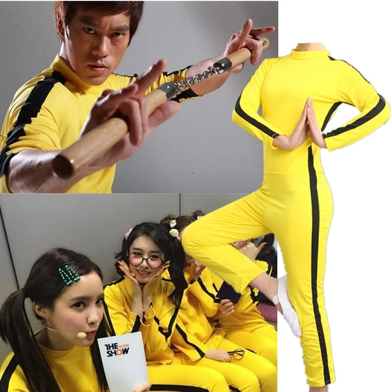 

Unisex Adult Kids Bruce Lee Jeet Kune Do Chinese Kung Fu Jumpsuit Cosplay Costume Zentai Suit