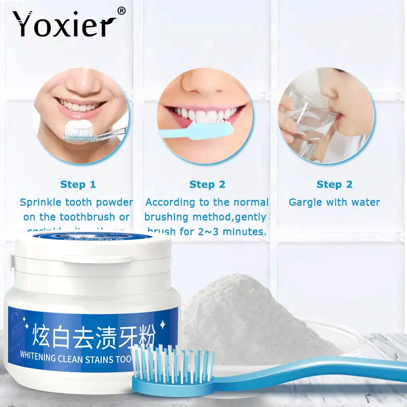 Teeth Whitening Powder Toothpaste Dental Bright Tooth Cleaning Stains Oral Hygiene Remove Plaque Tooth Refreshing Breath 30g