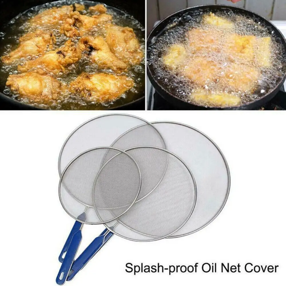 Stainless Steel Cooking Frying Anti Splatter Pan Mesh Guard Screen Splash Cover Guard Oil Net Grease Splatter Screen grease splatter guard